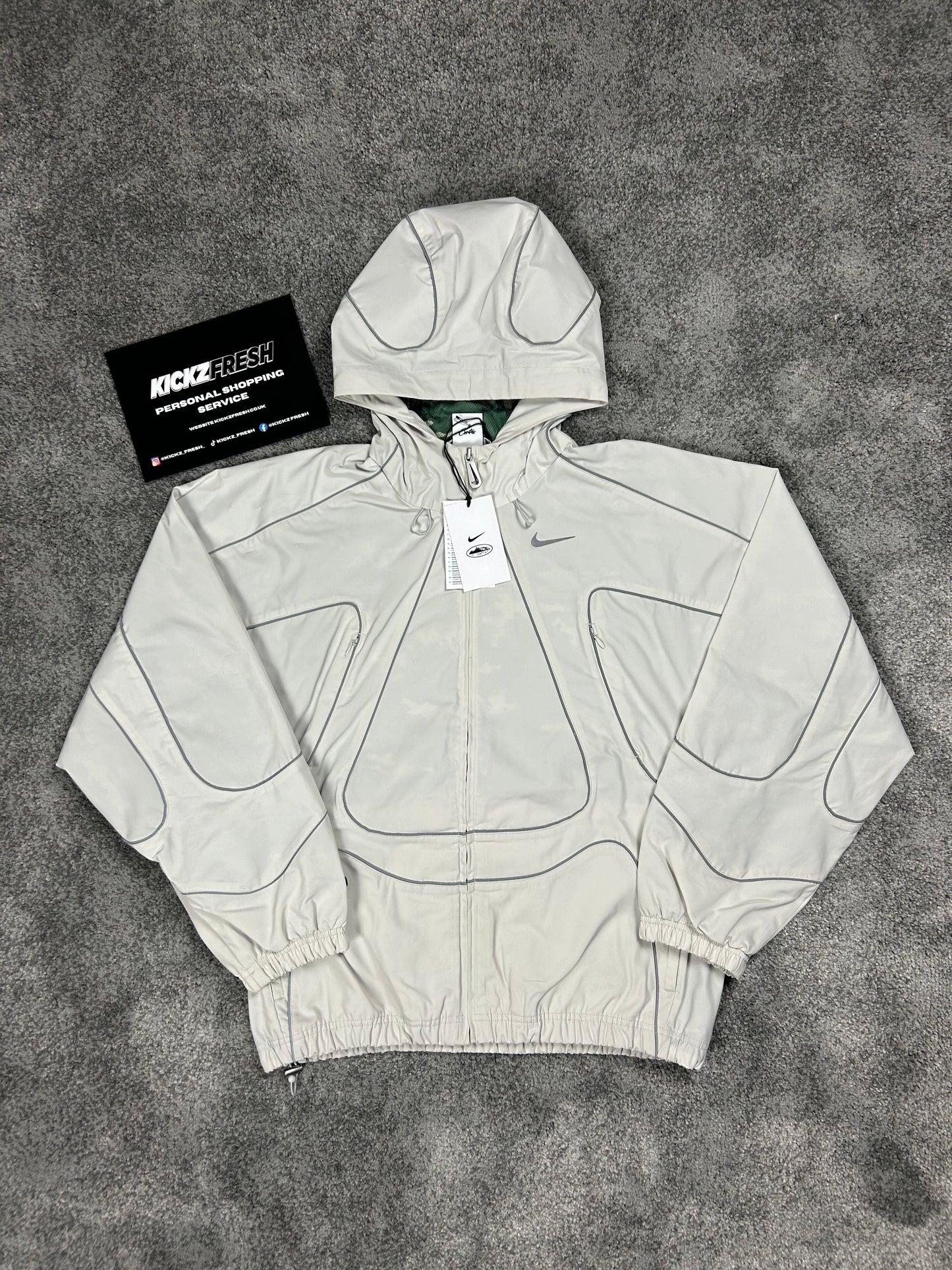 Corteiz RTW x Nike NRG Off White Reflective Jacket