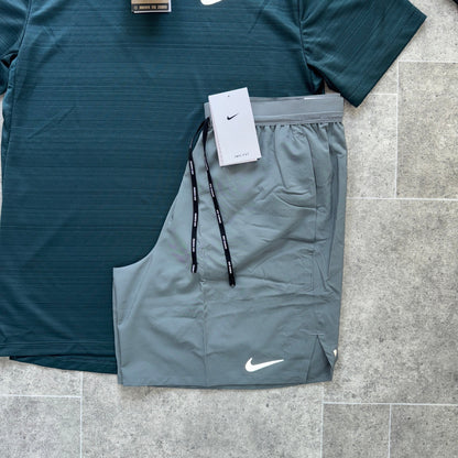 Nike miler 1.0 x flex set - deep jungle/grey