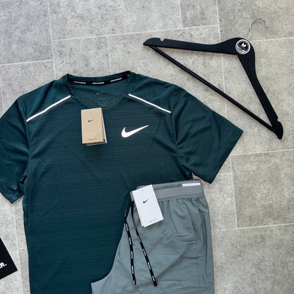 Nike miler 1.0 x flex set - deep jungle/grey