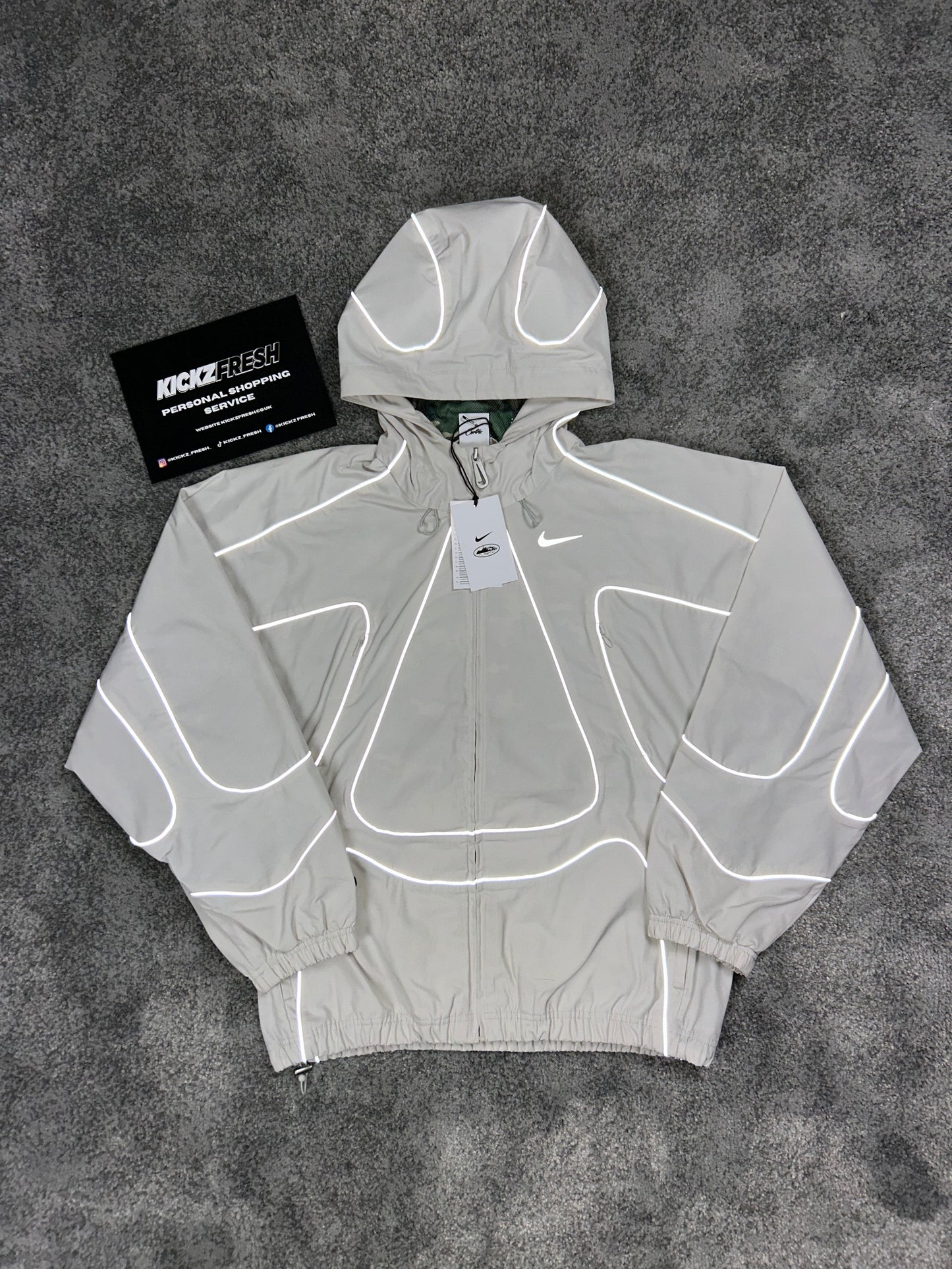 Corteiz RTW x Nike NRG Off White Reflective Jacket