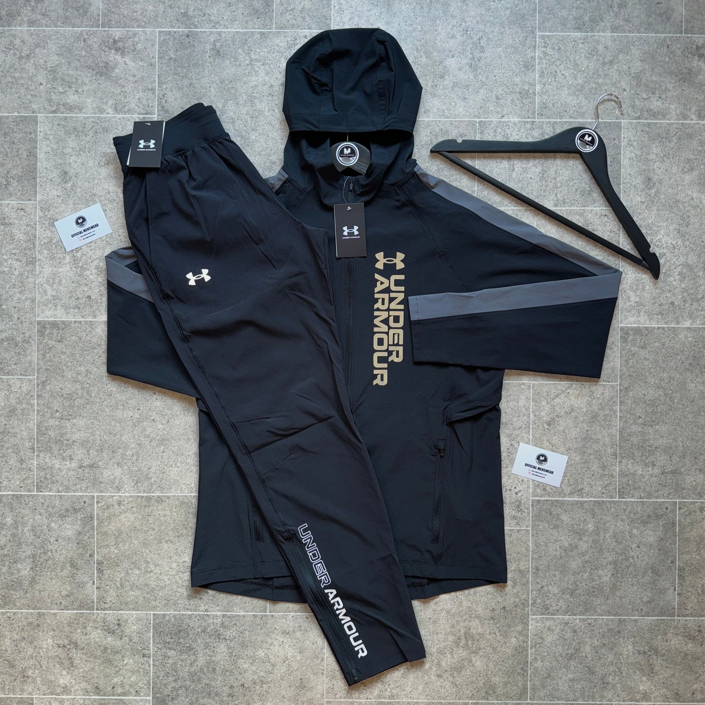 UNDER ARMOUR ‘OUT-RUN THE STORM’ STORM FIT TRACKSUIT - BLACK/GREY